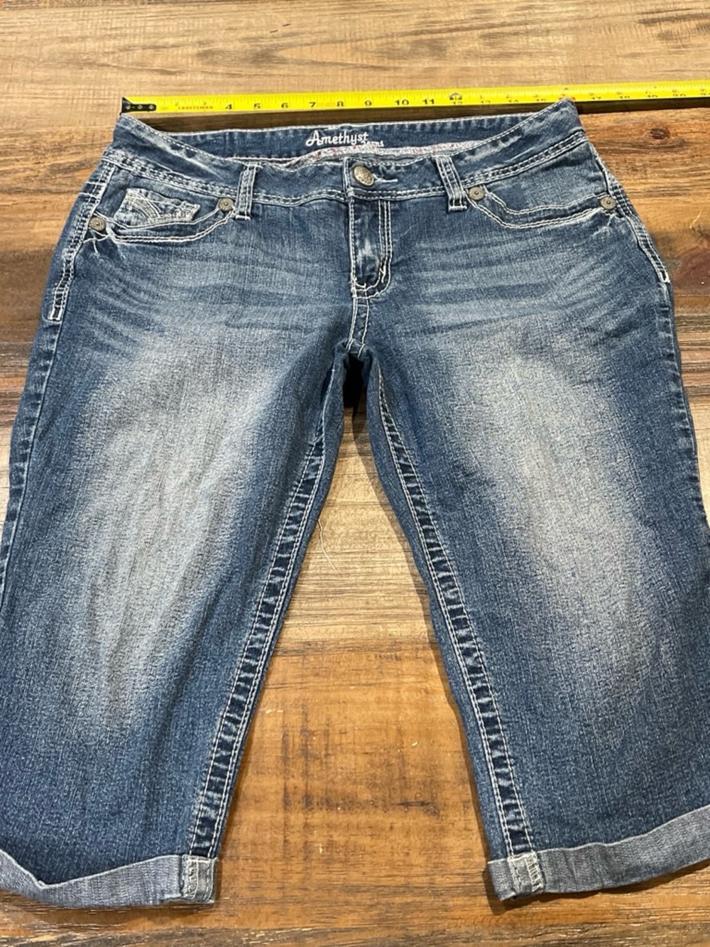 Amethyst Jeans Women's Classic Blue Cropped Denim Jeans